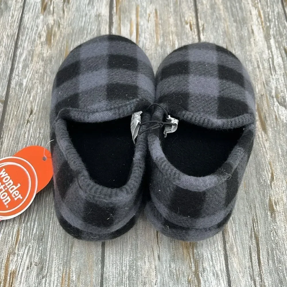 Baby Toddler Boy Plaid & Aline Paw Patrol Plush Slippers Shoes 2-Pack Size 7-8